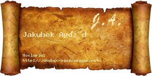 Jakubek Agád névjegykártya
